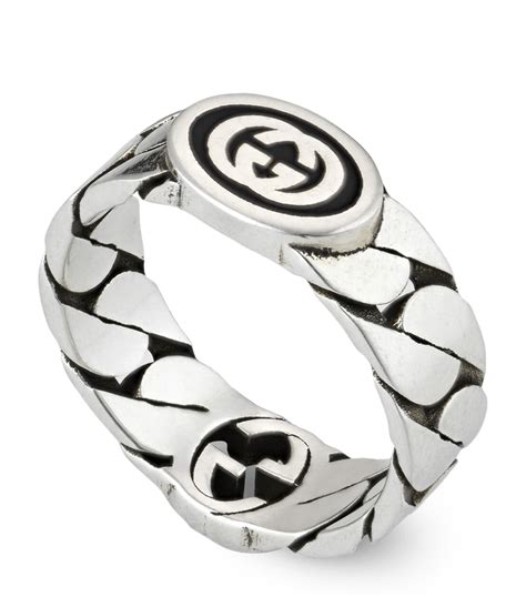 gucci interlocking g ring in silver|gucci interlocking g silver ring.